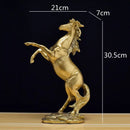 Elegant black & white golden horse animal sculpture living room decor