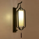 Elegant black wrought iron wall sconce lamp with tassel bedroom light