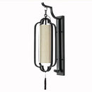 Elegant black wrought iron wall sconce lamp with tassel bedroom light