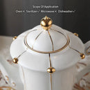 Elegant bone china tea set with gold trim for dining room