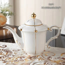 Elegant bone china tea set with gold trim for dining room