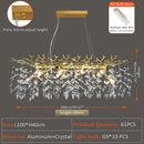 Elegant branch crystal suspension pendant light dining room