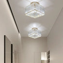 Elegant brass and crystal led pendant light for dining room