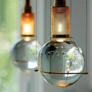 Elegant brass crystal ball led pendant lights for dining room