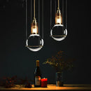 Elegant brass crystal ball led pendant lights for dining room