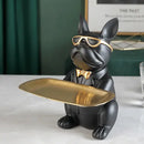 Elegant bulldog figurine coin bank serving tray living room decor