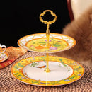 Elegant butterfly kitchen tableware set yellow porcelain floral design