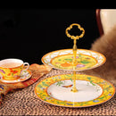 Elegant butterfly kitchen tableware set yellow porcelain floral design