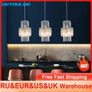 Elegant cascading crystal glass ceiling chandelier for dining room