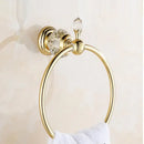 Elegant chrome crystal towel holder bathroom wall rack