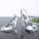 Elegant clear glass high-heeled shoes figurine bedroom decoration