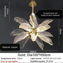 Elegant copper chandelier light for dining room leaf glass petals
