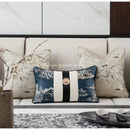 Elegant cream dragonfly insects embroidery cushion cover living room