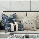 Elegant cream dragonfly insects embroidery cushion cover living room