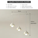 Elegant cream led chandelier 3 light dome pendant dining room