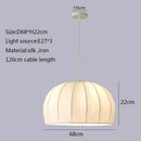 Elegant cream ribbed silk pendant light for dining room