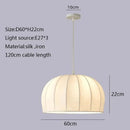 Elegant cream ribbed silk pendant light for dining room