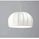 Elegant cream ribbed silk pendant light for dining room