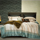 Elegant cream & teal 1200tc egyptian cotton bedding set bedroom