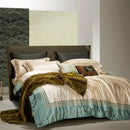 Elegant cream & teal 1200tc egyptian cotton bedding set bedroom