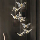 Elegant crystal butterfly pendant lamp – bedroom luxury lighting