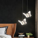 Elegant crystal butterfly pendant lamp – bedroom luxury lighting