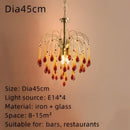 Elegant crystal ceiling chandelier amber & clear dining room