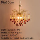 Elegant crystal ceiling chandelier amber & clear dining room