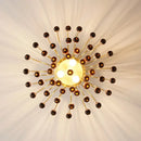 Elegant crystal ceiling chandelier amber & clear dining room