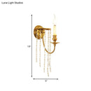 Elegant crystal chain gold wall sconce living room light fixture
