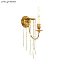 Elegant crystal chain gold wall sconce living room light fixture