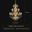 Elegant crystal chandelier gold tiered light for living room