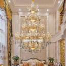 Elegant crystal chandelier gold tiered light for living room