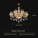 Elegant crystal chandelier gold tiered light for living room