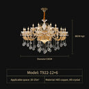 Elegant crystal chandelier gold tiered light for living room