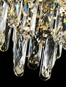 Elegant crystal chandelier led gold multi-tiered living room light
