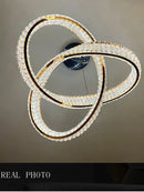 Elegant crystal chandelier modern gold spiral – living room light