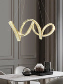 Elegant crystal chandelier modern gold spiral – living room light