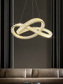 Elegant crystal chandelier modern gold spiral – living room light