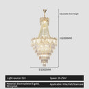 Elegant crystal duplex chandelier gold living room cascading glass