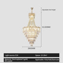 Elegant crystal duplex chandelier gold living room cascading glass