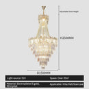 Elegant crystal duplex chandelier gold living room cascading glass