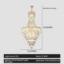 Elegant crystal duplex chandelier gold living room cascading glass