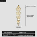 Elegant crystal hollow gold chandelier living room stairwell light