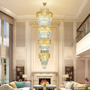 Elegant crystal hollow gold chandelier living room stairwell light