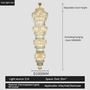 Elegant crystal hollow gold chandelier living room stairwell light