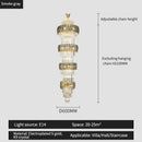 Elegant crystal hollow gold chandelier living room stairwell light