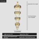 Elegant crystal hollow gold chandelier living room stairwell light