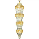 Elegant crystal hollow gold chandelier living room stairwell light
