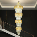 Elegant crystal hollow gold chandelier living room stairwell light